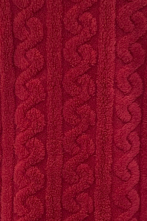 Indigo Sky Womens Cable Effect Fleece Zip Robe IN50055 RED - Red