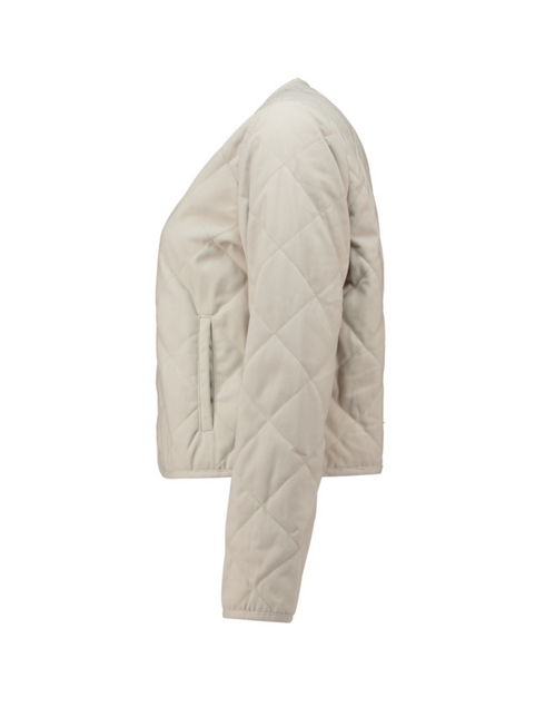 Hailys Ladies Sp44orty Collarless Quilted Cropped Jacket - Nature INT-2510059C
