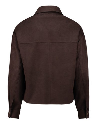 Hailys He44ather Faux Suede Shacket Blazer INT-2601092 - Cocoa