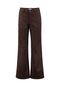 Hailys He44ather Faux Suede Flare Leg Trousers INT-2601093 - Cocoa Brown