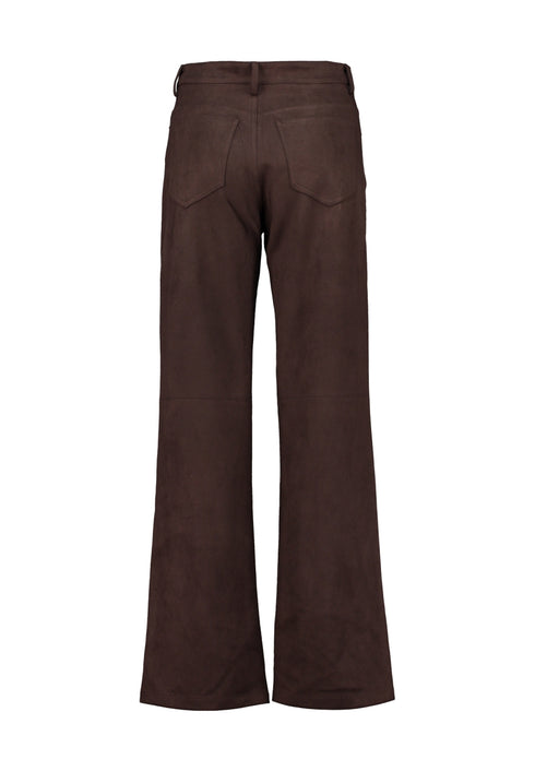 Hailys He44ather Faux Suede Flare Leg Trousers INT-2601093 - Cocoa Brown