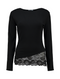 Hailys Ladies Me44dina Lace Trim Top - Black JY-21082