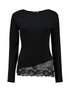Hailys Ladies Me44dina Lace Trim Top - Black JY-21082