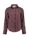 Hailys Womens Si44nah Dark Cherry Striped Button-Down Shirt JY-21090