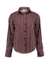 Hailys Womens Si44nah Dark Cherry Striped Button-Down Shirt JY-21090