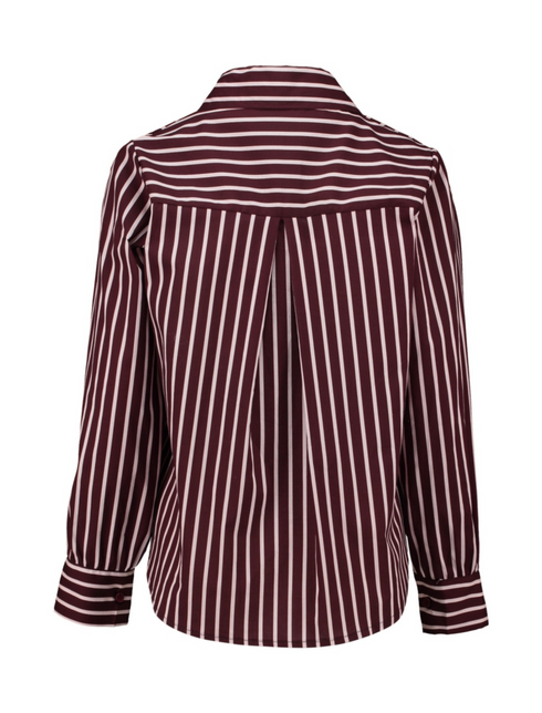 Hailys Womens Si44nah Dark Cherry Striped Button-Down Shirt JY-21090