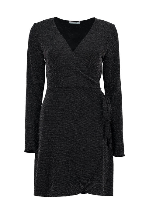Hailys Vi44ldane Long Sleeve Glitter Wrap Dress JY-21098PTY