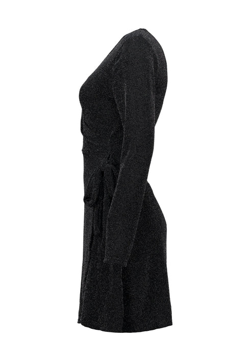 Hailys Vi44ldane Long Sleeve Glitter Wrap Dress JY-21098PTY