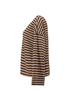 Hailys Womens Pa44vella Long Sleeve Striped Rhinestone Top JY-21133 - Beige/Cocoa Stripe