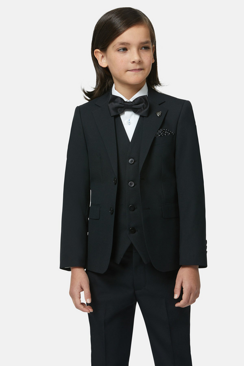 Benetti Boys James 3-Piece Suit – Classic Black