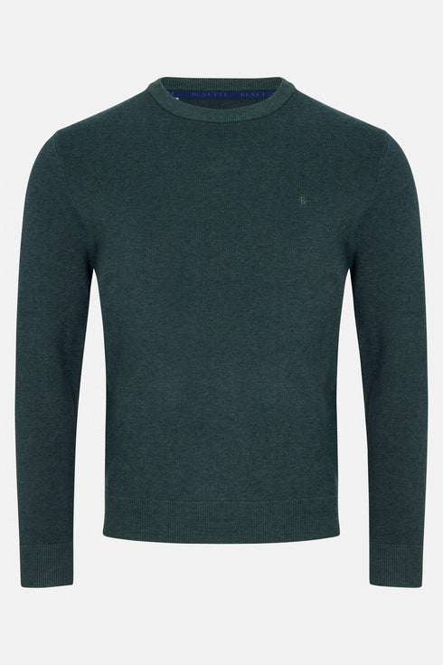 Benetti Julius Long Sleeve Round/Crew Neck Knit Sweater Forest Green