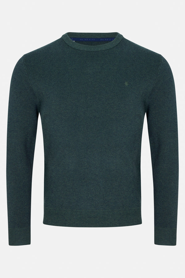 Benetti Julius Long Sleeve Round/Crew Neck Knit Sweater Forest Green