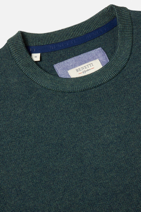 Benetti Julius Long Sleeve Round/Crew Neck Knit Sweater Forest Green