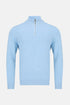 Benetti Menswear Julius Sky Blue 1/4 Zip Premium Cotton Knit Sweater