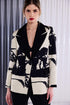 Kate Cooper Print One Button Jacket With Contrast Collar Black Champagne Luxury Occasionwear KCAW261