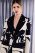 Kate Cooper Print One Button Jacket With Contrast Collar Black Champagne Luxury Occasionwear KCAW261