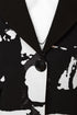 Kate Cooper Print One Button Jacket With Contrast Collar Black Champagne Luxury Occasionwear KCAW261