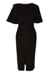Kate Cooper Shawl Neckline Dress With Short Sleeve Black Champagne Luxury Occasionwear KCAW26102