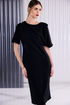 Kate Cooper Shawl Neckline Dress With Short Sleeve Black Champagne Luxury Occasionwear KCAW26102