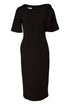 Kate Cooper Shawl Neckline Dress With Short Sleeve Black Champagne Luxury Occasionwear KCAW26102