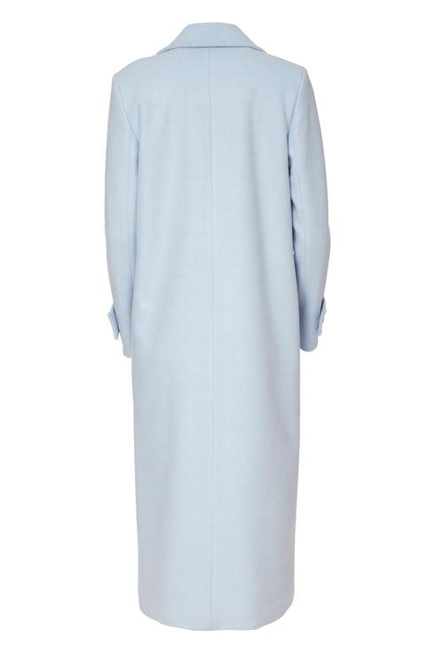 Kate Cooper Wool Mix Coat Sleeve Tabs Arctic Blue Luxury Long Line Occasionwear KCAW26103