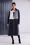Kate Cooper Cream & Silver Block Colour Wool Mix Coat KCAW26117