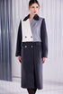 Kate Cooper Cream & Silver Block Colour Wool Mix Coat KCAW26117