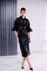 Kate Cooper Organza Blouse With Jewel Button KCAW26123 Black