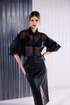 Kate Cooper Organza Blouse With Jewel Button KCAW26123 Black