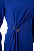 Kate Cooper Round Neck Plain Dress With Pleated Detail with Side With Trim in True Blue KCAW26127