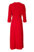 Kate Cooper Wrap Over Flared Dress With Slit in Red KCAW26131