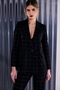 Kate Cooper Lurex Check Blazer Style Jacket in 985 Black & Silver KCAW26132