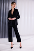 Kate Cooper Lurex Check Blazer Style Jacket in 985 Black & Silver KCAW26132