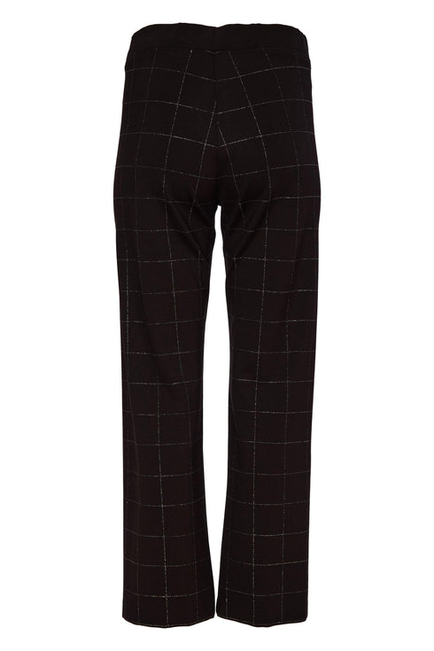 Kate Cooper Lurex Check Trouser in 985 Black & Silver KCAW26133