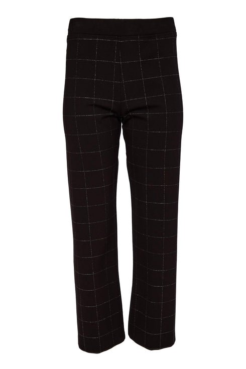 Kate Cooper Lurex Check Trouser in 985 Black & Silver KCAW26133