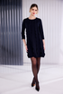 Kate Cooper Round Neck Dress with Scallop Front - In Black KCAW26135