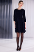 Kate Cooper Round Neck Dress with Scallop Front - In Black KCAW26135