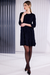 Kate Cooper Round Neck Dress with Scallop Front - In Black KCAW26135