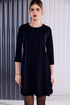 Kate Cooper Round Neck Dress with Scallop Front - In Black KCAW26135