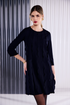 Kate Cooper Round Neck Dress with Scallop Front - In Black KCAW26135