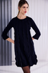 Kate Cooper Round Neck Dress with Scallop Front - In Black KCAW26135