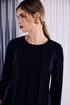 Kate Cooper Round Neck Dress with Scallop Front - In Black KCAW26135