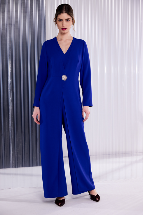 Kate Cooper Jumpsuit With Clasp At Front Closing 68 Regal Blue KCAW26138