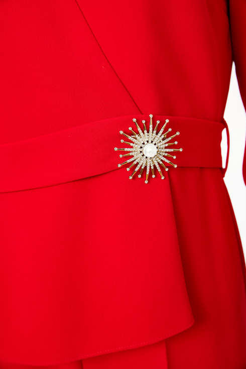 Kate Cooper Jumpsuit With Wrap Detail At Front in 42 Poppy Red KCAW26139