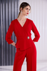 Kate Cooper Jumpsuit With Wrap Detail At Front in 42 Poppy Red KCAW26139