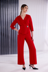 Kate Cooper Jumpsuit With Wrap Detail At Front in 42 Poppy Red KCAW26139
