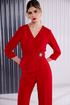 Kate Cooper Jumpsuit With Wrap Detail At Front in 42 Poppy Red KCAW26139