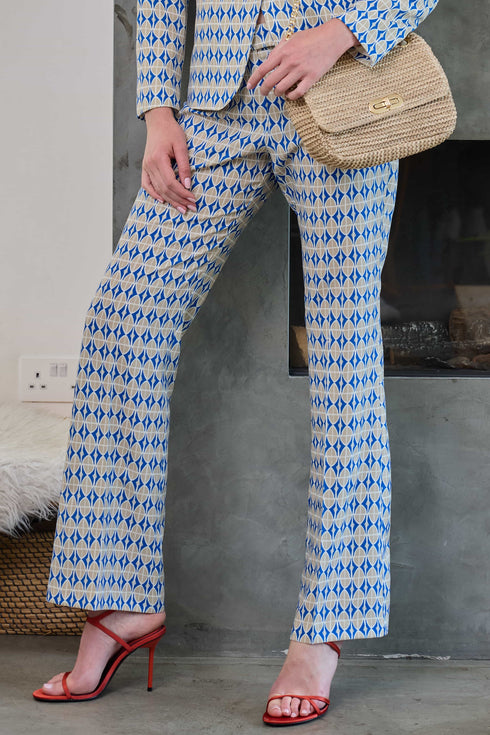 Kate Cooper Bootcut Oval Graphic Print Trousers KCS25118