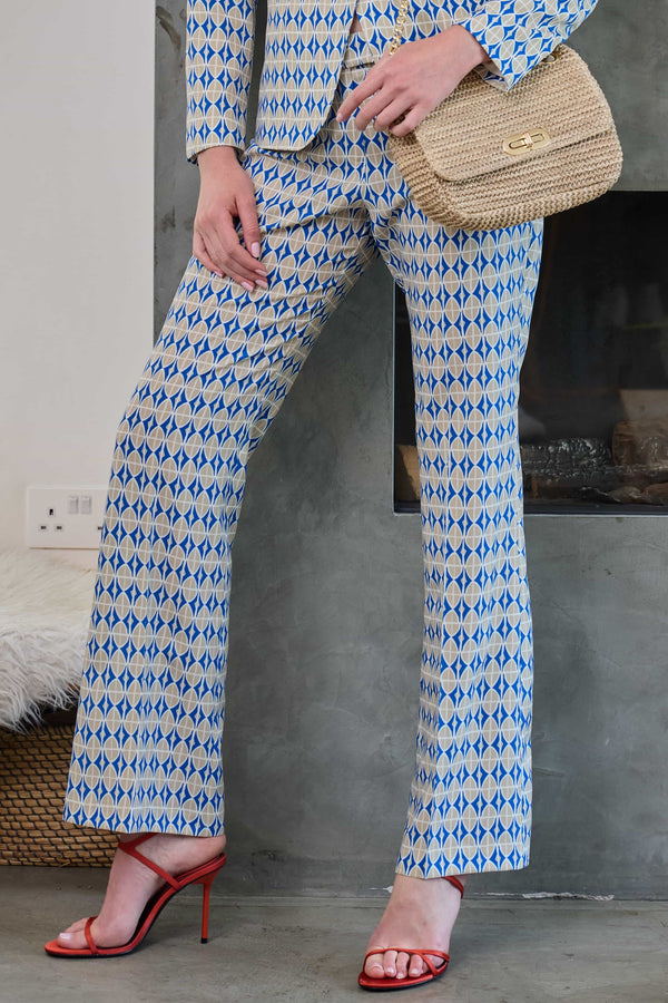 Kate Cooper Bootcut Oval Graphic Print Trousers KCS25118