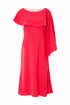 Kate Cooper Dress with overtop frill and sleeve trim in Poppy Red KCS25148